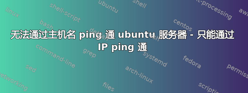 无法通过主机名 ping 通 ubuntu 服务器 - 只能通过 IP ping 通