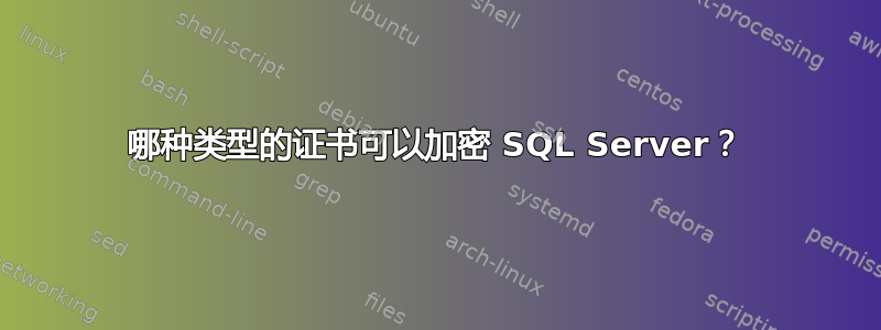 哪种类型的证书可以加密 SQL Server？