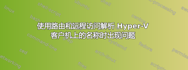 使用路由和远程访问解析 Hyper-V 客户机上的名称时出现问题