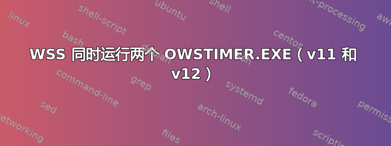 WSS 同时运行两个 OWSTIMER.EXE（v11 和 v12）