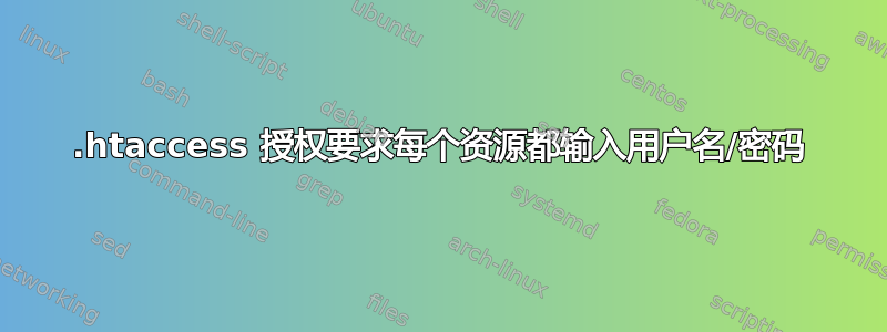 .htaccess 授权要求每个资源都输入用户名/密码