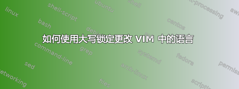 如何使用大写锁定更改 VIM 中的语言