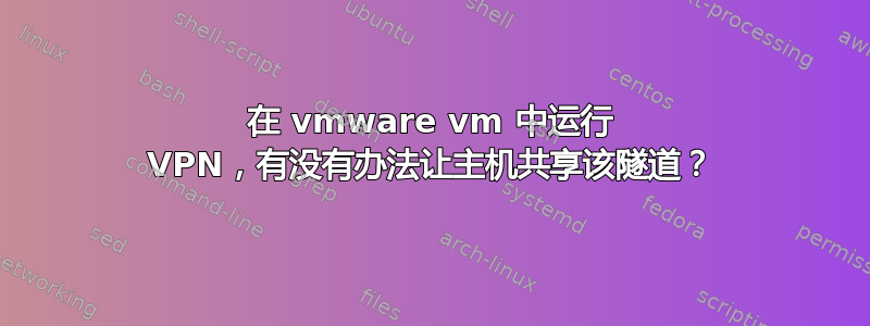 在 vmware vm 中运行 VPN，有没有办法让主机共享该隧道？