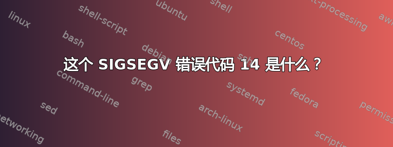 这个 SIGSEGV 错误代码 14 是什么？