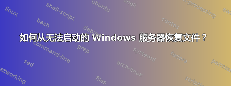 如何从无法启动的 Windows 服务器恢复文件？