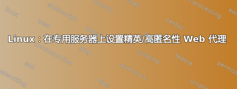 Linux：在专用服务器上设置精英/高匿名性 Web 代理