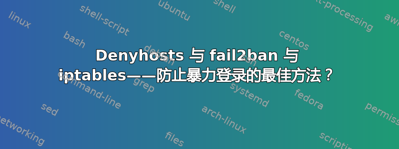 Denyhosts 与 fail2ban 与 iptables——防止暴力登录的最佳方法？