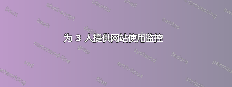 为 3 人提供网站使用监控 