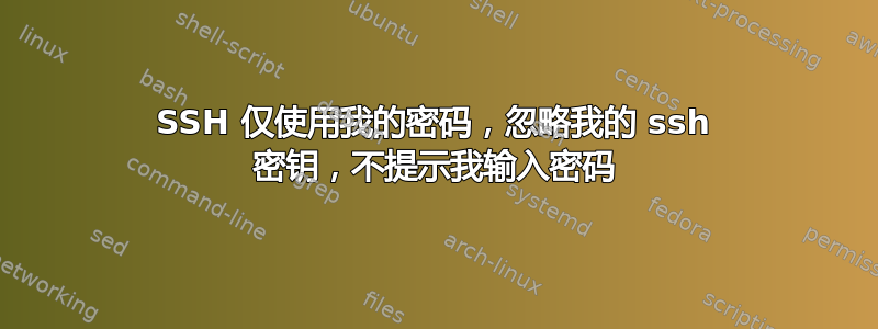 SSH 仅使用我的密码，忽略我的 ssh 密钥，不提示我输入密码