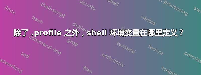 除了 .profile 之外，shell 环境变量在哪里定义？