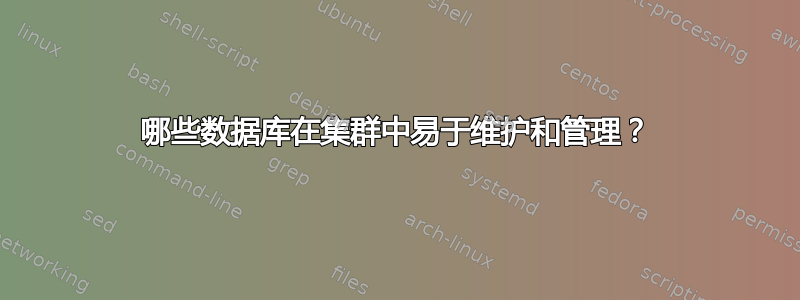 哪些数据库在集群中易于维护和管理？