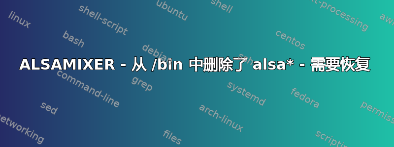 ALSAMIXER - 从 /bin 中删除了 alsa* - 需要恢复