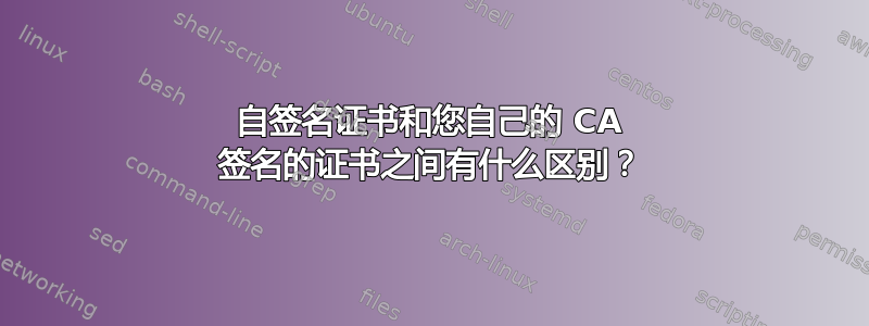 自签名证书和您自己的 CA 签名的证书之间有什么区别？