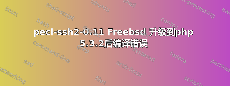 pecl-ssh2-0.11 Freebsd 升级到php 5.3.2后编译错误