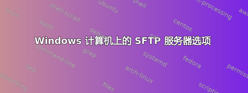 Windows 计算机上的 SFTP 服务器选项