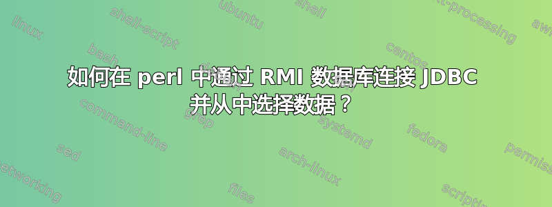 如何在 perl 中通过 RMI 数据库连接 JDBC 并从中选择数据？