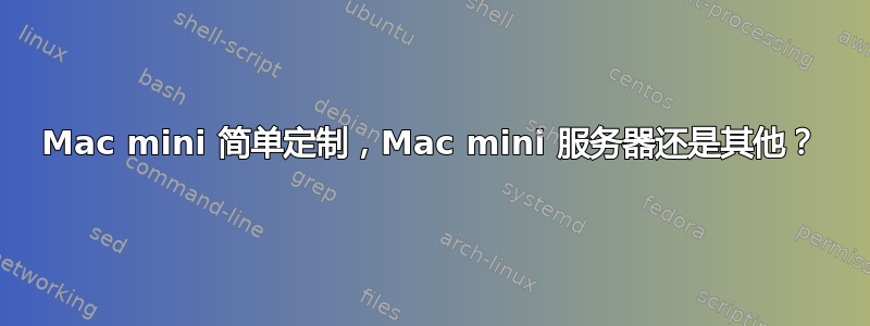 Mac mini 简单定制，Mac mini 服务器还是其他？