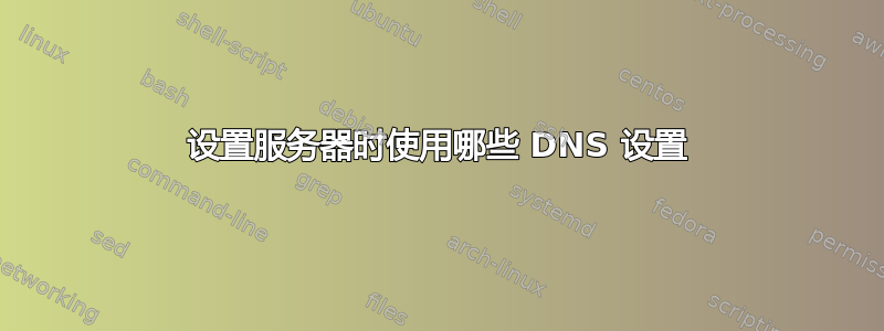 设置服务器时使用哪些 DNS 设置