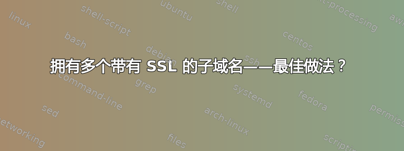 拥有多个带有 SSL 的子域名——最佳做法？