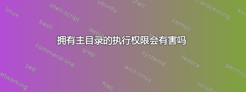 拥有主目录的执行权限会有害吗