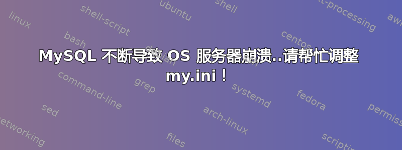 MySQL 不断导致 OS 服务器崩溃..请帮忙调整 my.ini！