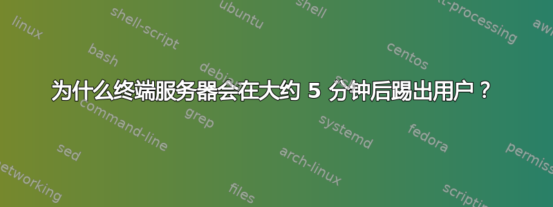 为什么终端服务器会在大约 5 分钟后踢出用户？