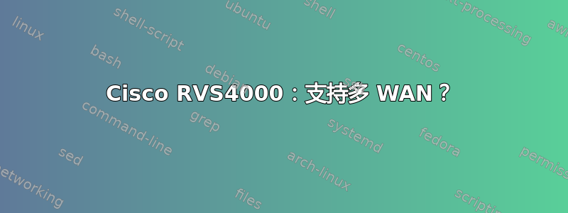 Cisco RVS4000：支持多 WAN？