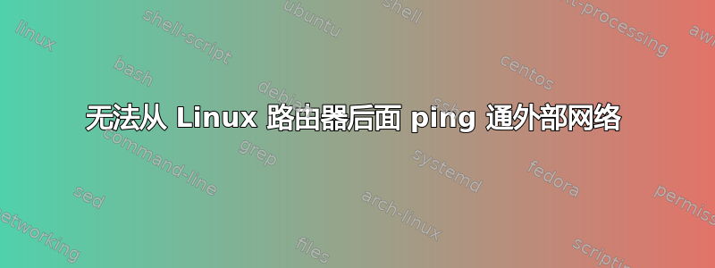 无法从 Linux 路由器后面 ping 通外部网络