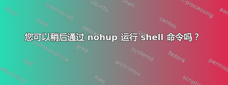 您可以稍后通过 nohup 运行 shell 命令吗？