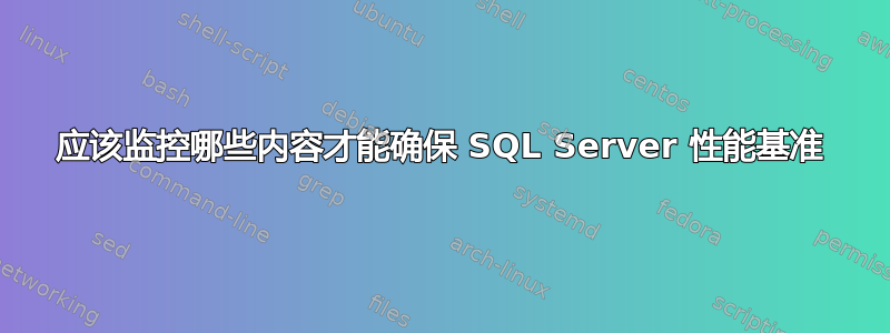 应该监控哪些内容才能确保 SQL Server 性能基准