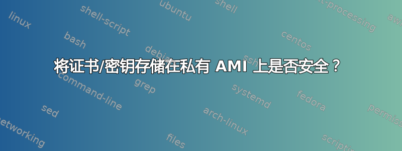 将证书/密钥存储在私有 AMI 上是否安全？