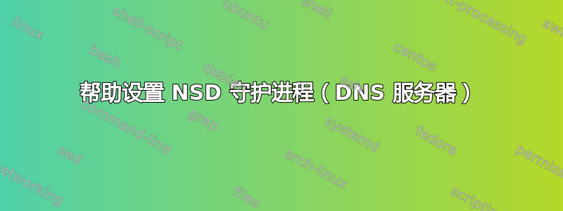 帮助设置 NSD 守护进程（DNS 服务器）