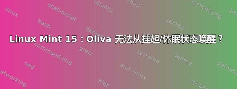 Linux Mint 15：Oliva 无法从挂起/休眠状态唤醒？