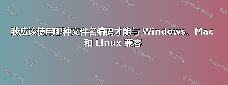 我应该使用哪种文件名编码才能与 Windows、Mac 和 Linux 兼容