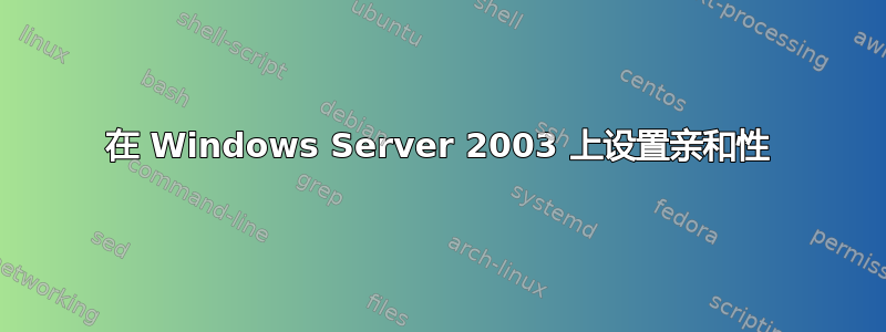 在 Windows Server 2003 上设置亲和性