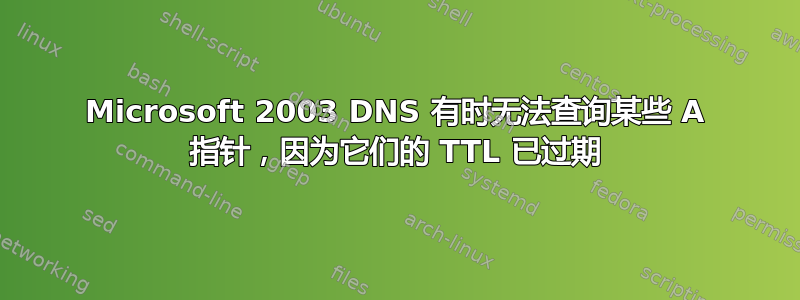 Microsoft 2003 DNS 有时无法查询某些 A 指针，因为它们的 TTL 已过期