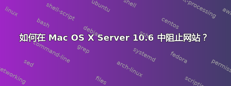 如何在 Mac OS X Server 10.6 中阻止网站？