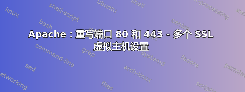 Apache：重写端口 80 和 443 - 多个 SSL 虚拟主机设置