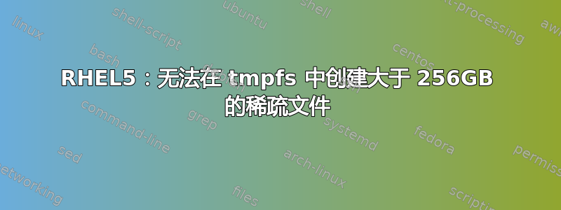 RHEL5：无法在 tmpfs 中创建大于 256GB 的稀疏文件