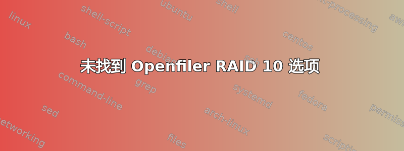 未找到 Openfiler RAID 10 选项