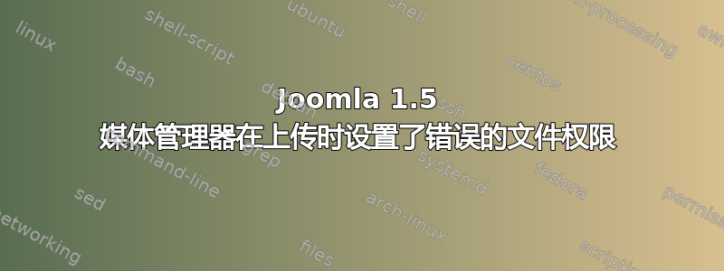 Joomla 1.5 媒体管理器在上传时设置了错误的文件权限