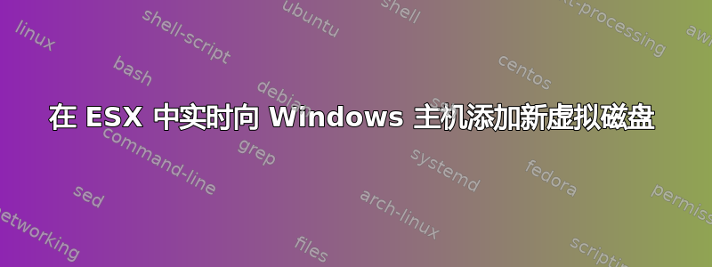 在 ESX 中实时向 Windows 主机添加新虚拟磁盘