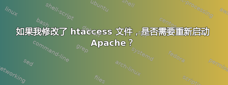 如果我修改了 htaccess 文件，是否需要重新启动 Apache？