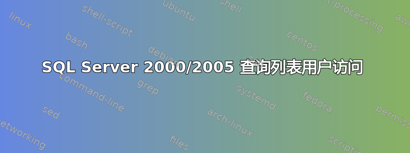 SQL Server 2000/2005 查询列表用户访问