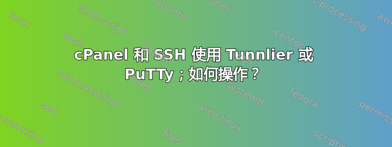 cPanel 和 SSH 使用 Tunnlier 或 PuTTy；如何操作？