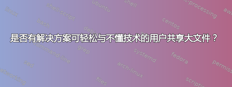 是否有解决方案可轻松与不懂技术的用户共享大文件？