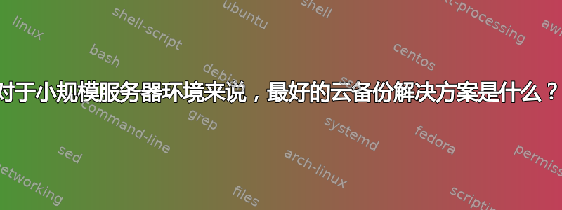 对于小规模服务器环境来说，最好的云备份解决方案是什么？