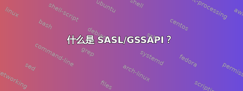 什么是 SASL/GSSAPI？