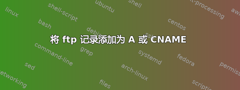 将 ftp 记录添加为 A 或 CNAME