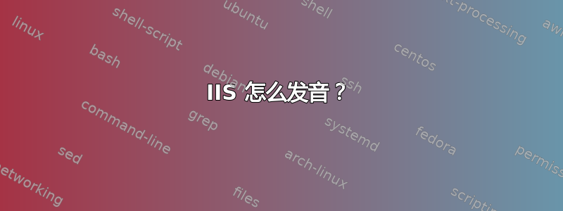 IIS 怎么发音？